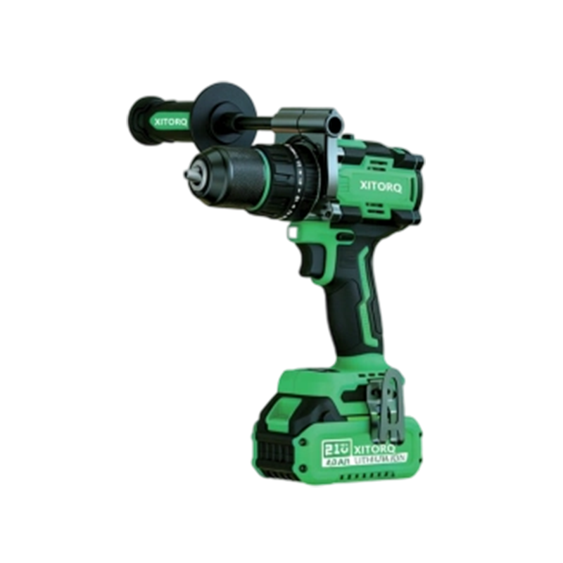 Trapano avvitatore a percussione senza spazzole XJ.617 agli ioni di litio da 21 V (per impieghi gravosi) — Coppia di 170 N·m, 3 velocità Trapano avvitatore a percussione senza spazzole XJ.617 agli ioni di litio da 21 V (per impieghi gravosi) — Coppia di 170 N·m, 3 velocità